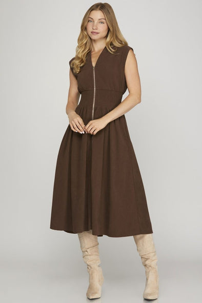 The Icon Midi Dress - Brown