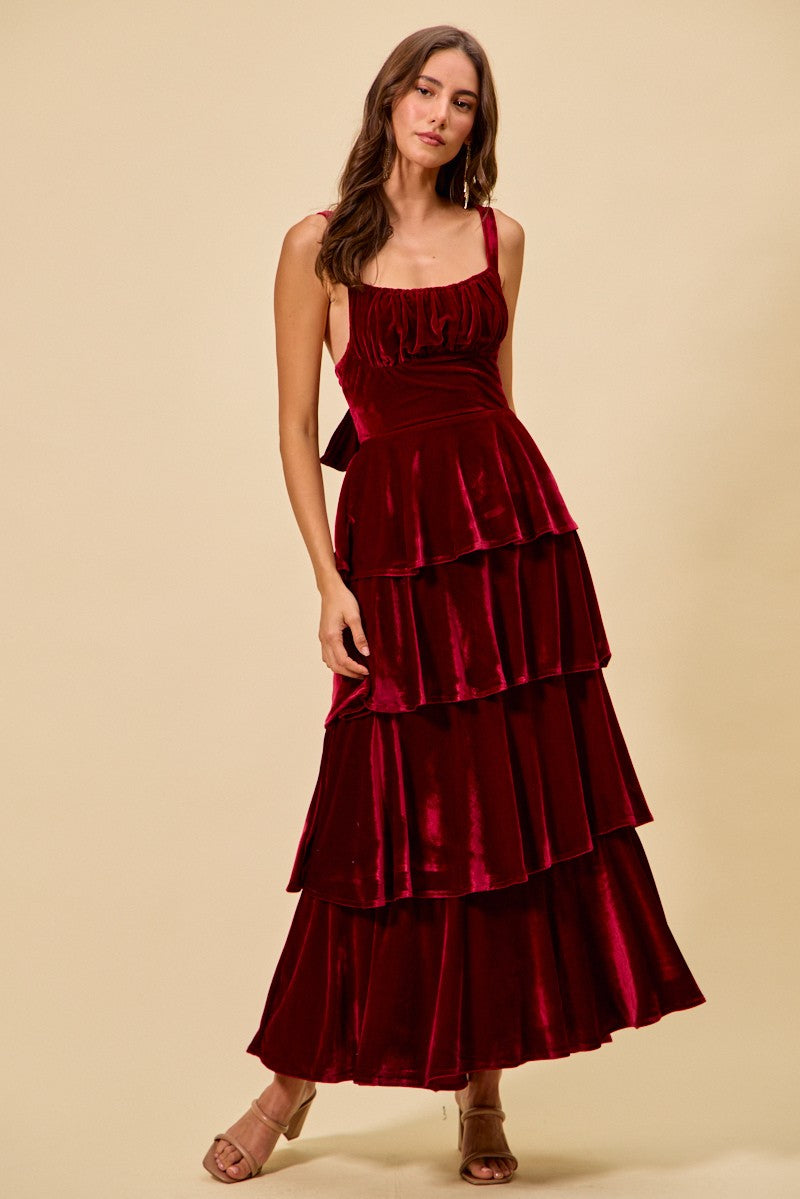 velvet holiday dress Out On The Dance Floor Red Maxi Shop the Mint highlighting feminine morbidezza and grace Tips Rosemoor Dress Winterberry Red