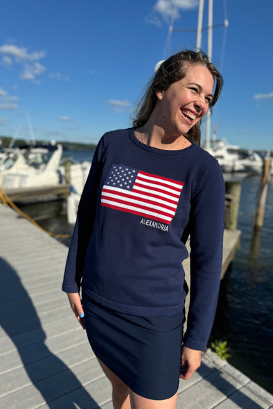 Pink Pineapple Alexandria USA Sweater - Navy
