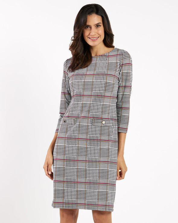 Jude Connally Sabine Dress - Glen Plaid Black