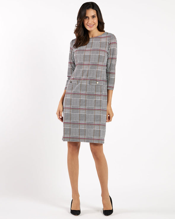Jude Connally Sabine Dress - Glen Plaid Black
