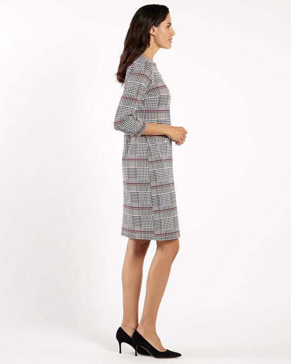Jude Connally Sabine Dress - Glen Plaid Black