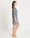 Side view of Jude Connally Megan Dress - JC Ikat Navy