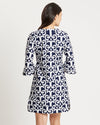 Back view of Jude Connally Megan Dress - JC Ikat Navy