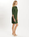 Side view of Jude Conally Sloane Dress in Loden