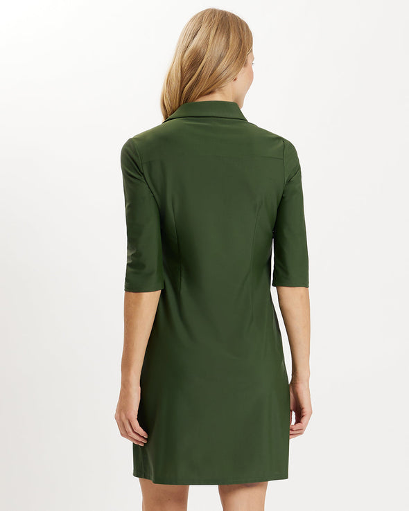 Back view of Jude Conally Sloane Dress in Loden