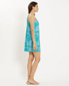 Side view of the Jude Connally Bailey Dress - Enchanted Sea Aqua