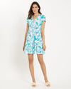 Full body front view of the Jude Connally Ginger Dress - Birds And Butterflies White