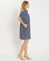 Side view of the Jude Connally Emerson Dress - Dancing Links Navy