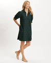 Full body view of the Jude Connally Emerson Dress - Garden Lattice Navy/Loden