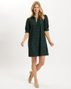 Full body view of the Jude Connally Emerson Dress - Garden Lattice Navy/Loden