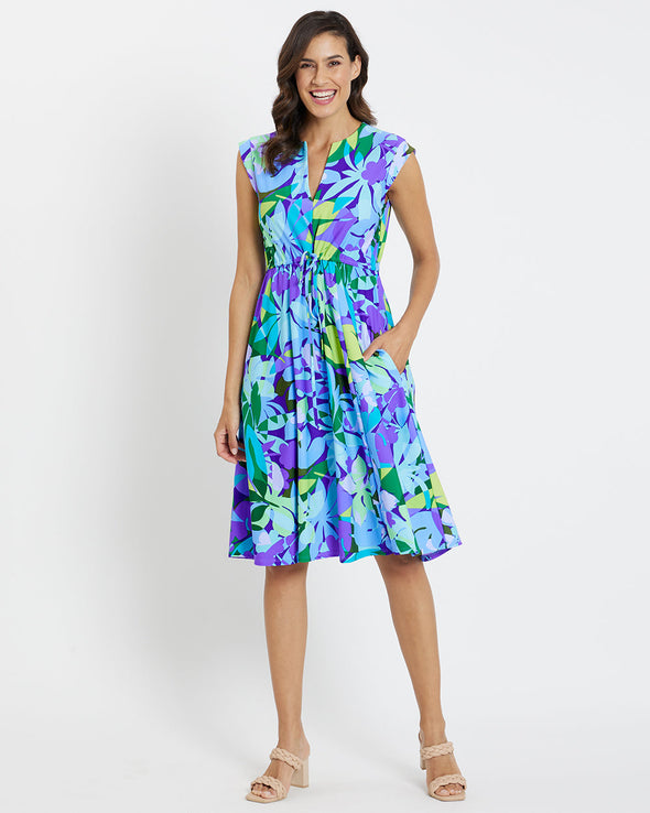 Jude Connally Tess Midi Dress - Kaleidoscope Floral Iris