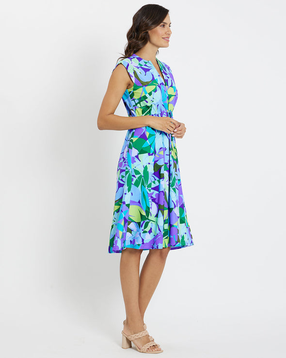 Jude Connally Tess Midi Dress - Kaleidoscope Floral Iris
