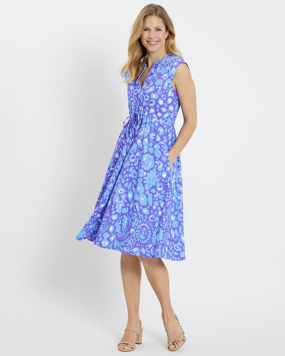 Jude Connally Tess Tie Waist Midi Dress - Blue - Small Jude Connally Tess Tie Waist Midi Dress - Blue - Small