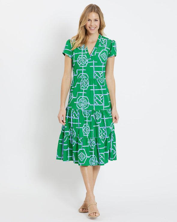 Jude Connally Libby Dress - Bamboo Lattice Shamrock