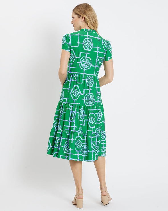 Jude Connally Libby Dress - Bamboo Lattice Shamrock