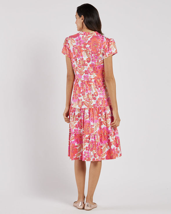 Jude Connally Libby Dress - Peony Dream White Gold