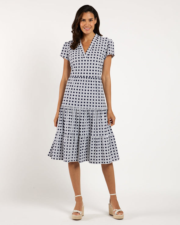 Jude Connally Libby Dress - Petite Rattan Navy