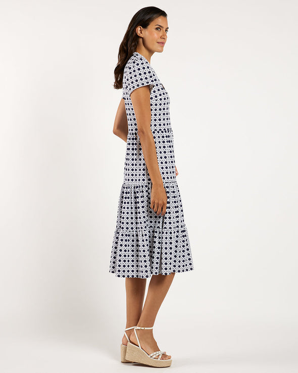 Jude Connally Libby Dress - Petite Rattan Navy