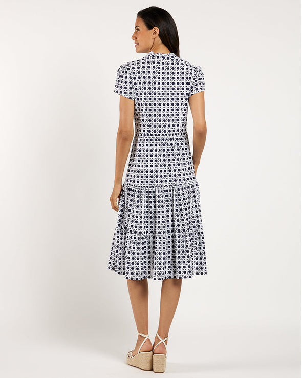 Jude Connally Libby Dress - Petite Rattan Navy
