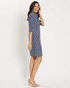 Side view of the Jude Connally Susanna Dress - Dancing Links Navy