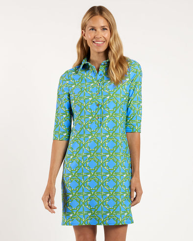 Jude Connally Susanna Dress - Bamboo Rattan Cornflower
