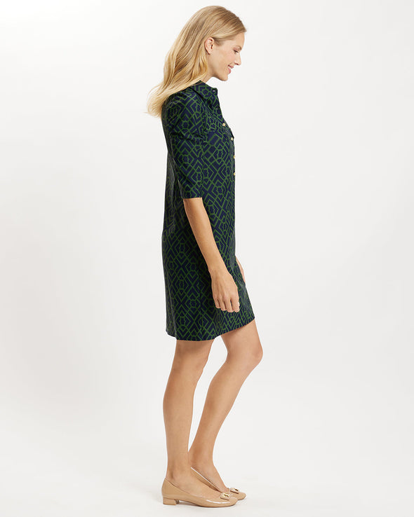 Jude Connally Susanna Dress - Garden Lattice Navy/Loden