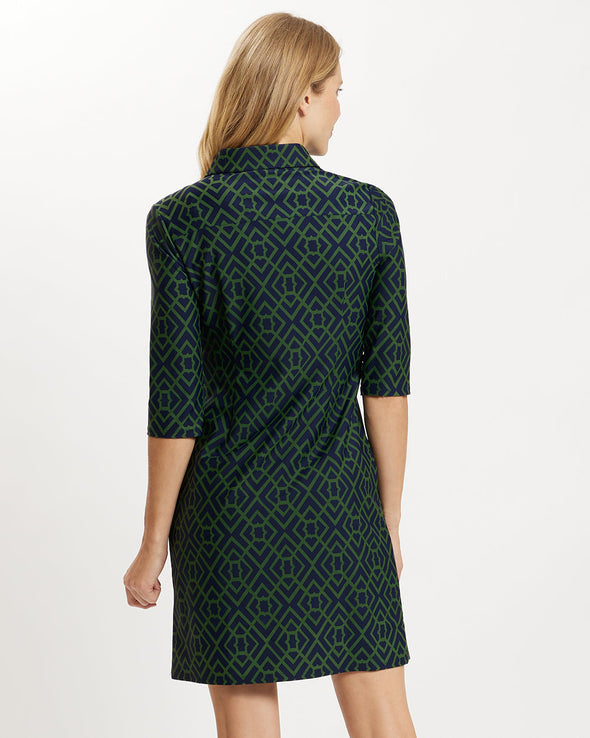 Jude Connally Susanna Dress - Garden Lattice Navy/Loden