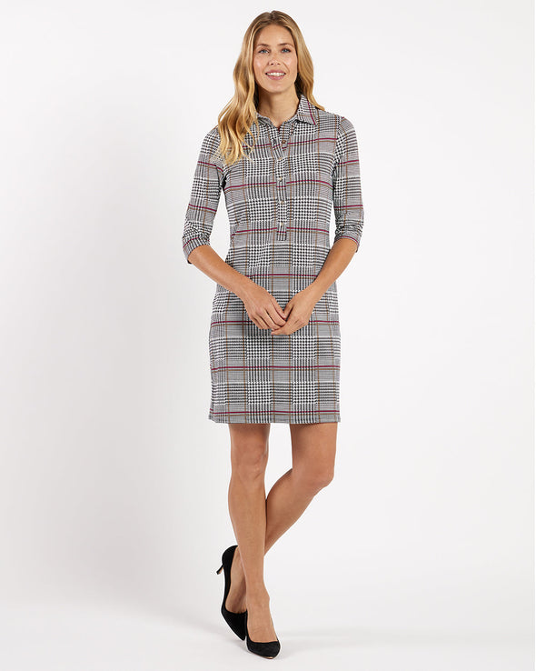 Jude Connally Susanna Dress - Glen Plaid Black