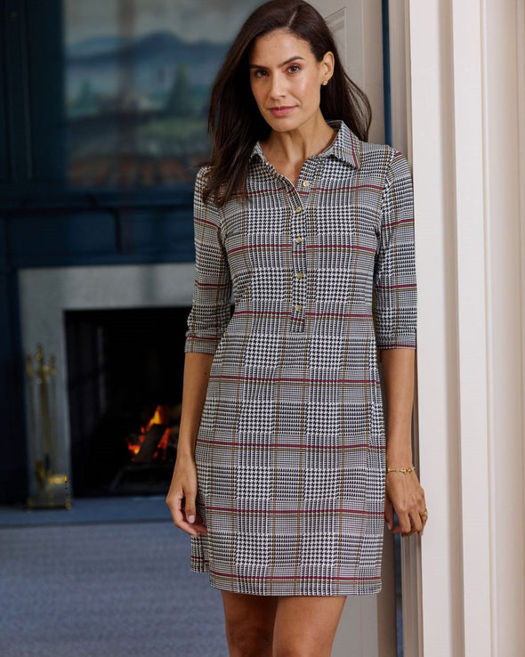Jude Connally Susanna Dress - Glen Plaid Black Large Jude Connally Susanna Dress - Glen Plaid Black Large