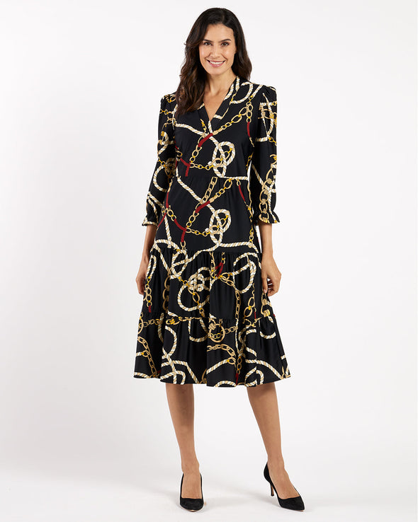 Jude Connally Maggie Dress - Ribbons And Chains Black