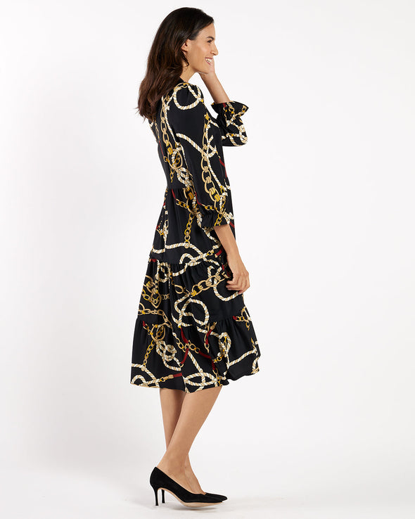 Jude Connally Maggie Dress - Ribbons And Chains Black