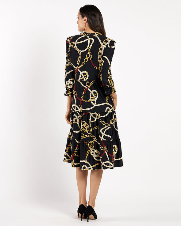 Jude Connally Maggie Dress - Ribbons And Chains Black