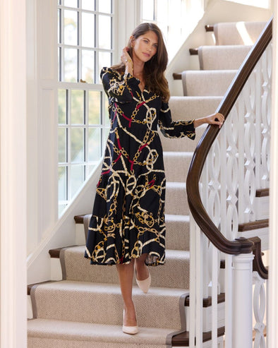 Jude Connally Maggie Dress - Ribbons And Chains Black