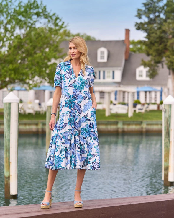 Jude Connally Portia Dress - Falling Floral Cream