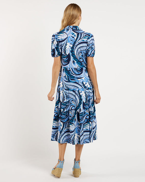 Jude Connally Portia Dress - Sundance Paisley Navy/Peacock