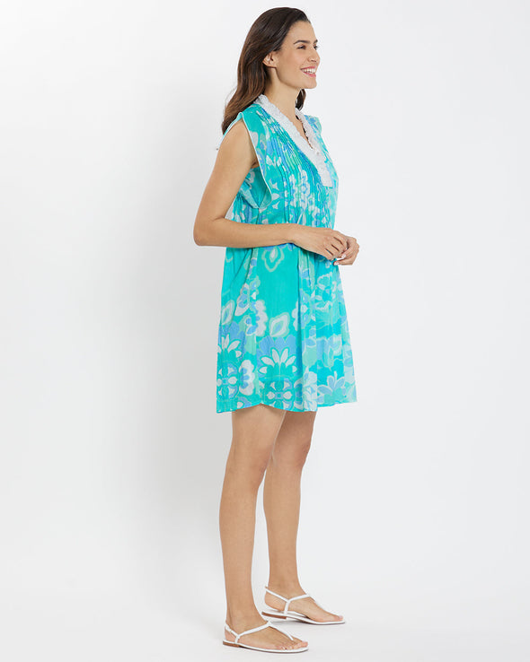 Jude Connally Larissa Dress - Blooming Tile Aqua