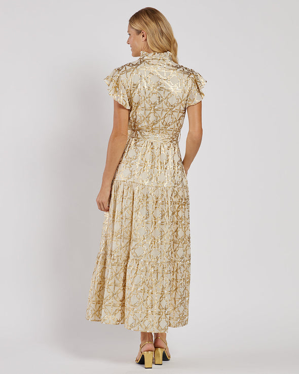 Jude Connally Mirabella Dress - Bamboo Rattan Sand Gold