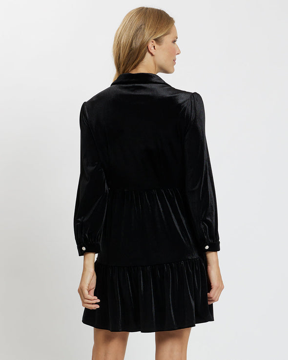 Jude Connally Henley Velvet Dress - Black Sparkle