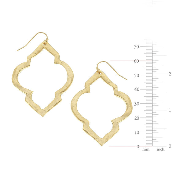 Susan Shaw Gold Scallop Cut Out Earrings