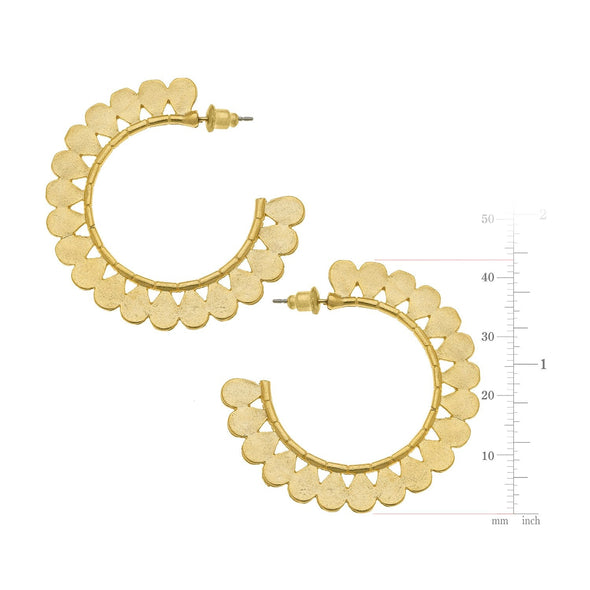Measurements of the Susan Shaw Petal Hoop Earrings