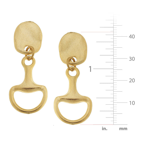 Measured version of the Susan Shaw Horse Bit Earrings