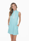Front view of the Cabana Life Cote D` Azur Sleeveless Performance Zip Dress