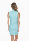 Back view of the Cabana Life Cote D` Azur Sleeveless Performance Zip Dress