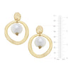Measure of the Susan Shaw Gold Hoop with Cotton Pearl Earrings