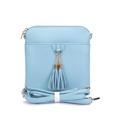 Front view of the Crossbody Messenger - Blue