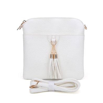 Front view of the Crossbody Messenger - White