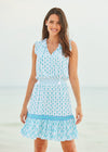 Front view of the Cabana Life Amalfi Smocked Waist Dress