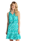 Front view of the Cabana Life St Pete Sleeveless Ruffle Dress