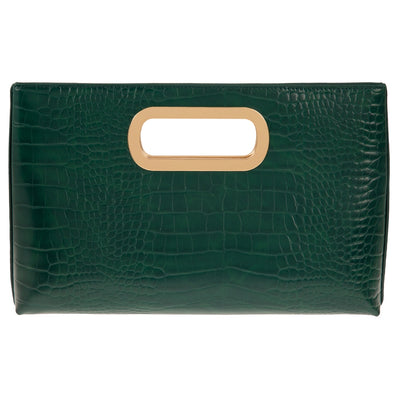 Evergreen Croc Clutch